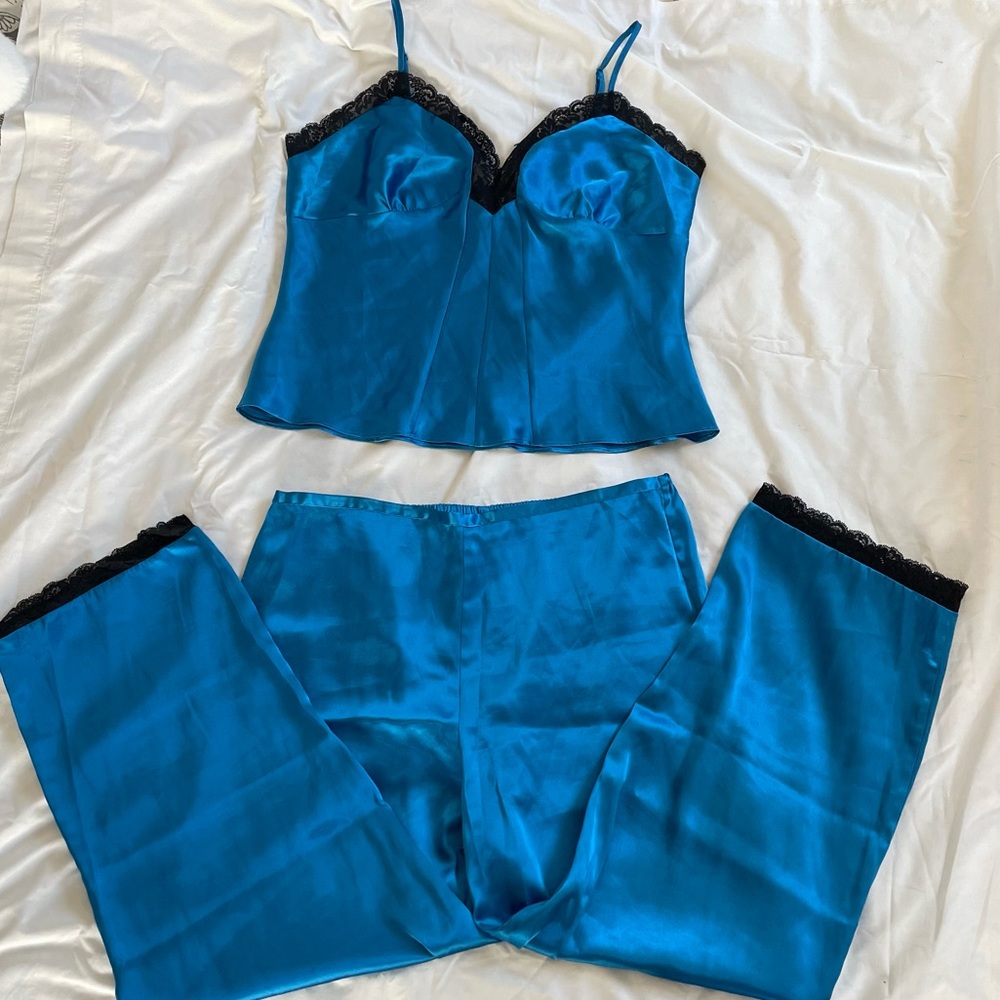 Vintage Victoria’s Secret teal satin lingerie sleepwear set